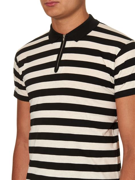 ysl black striped cotton shirt